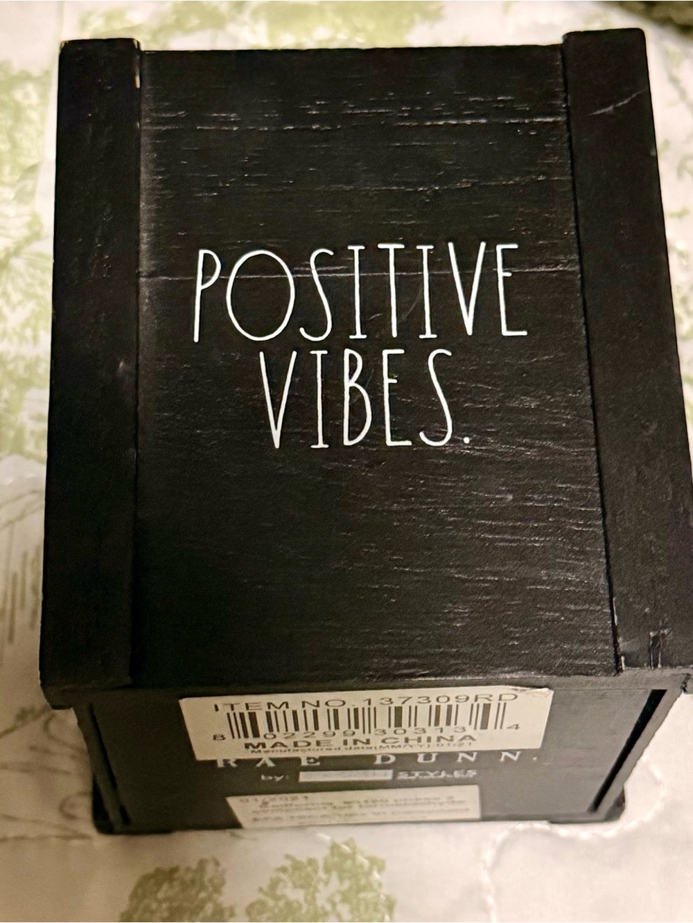 Rae Dunn Black "Positive Vibes" Pencil Holder